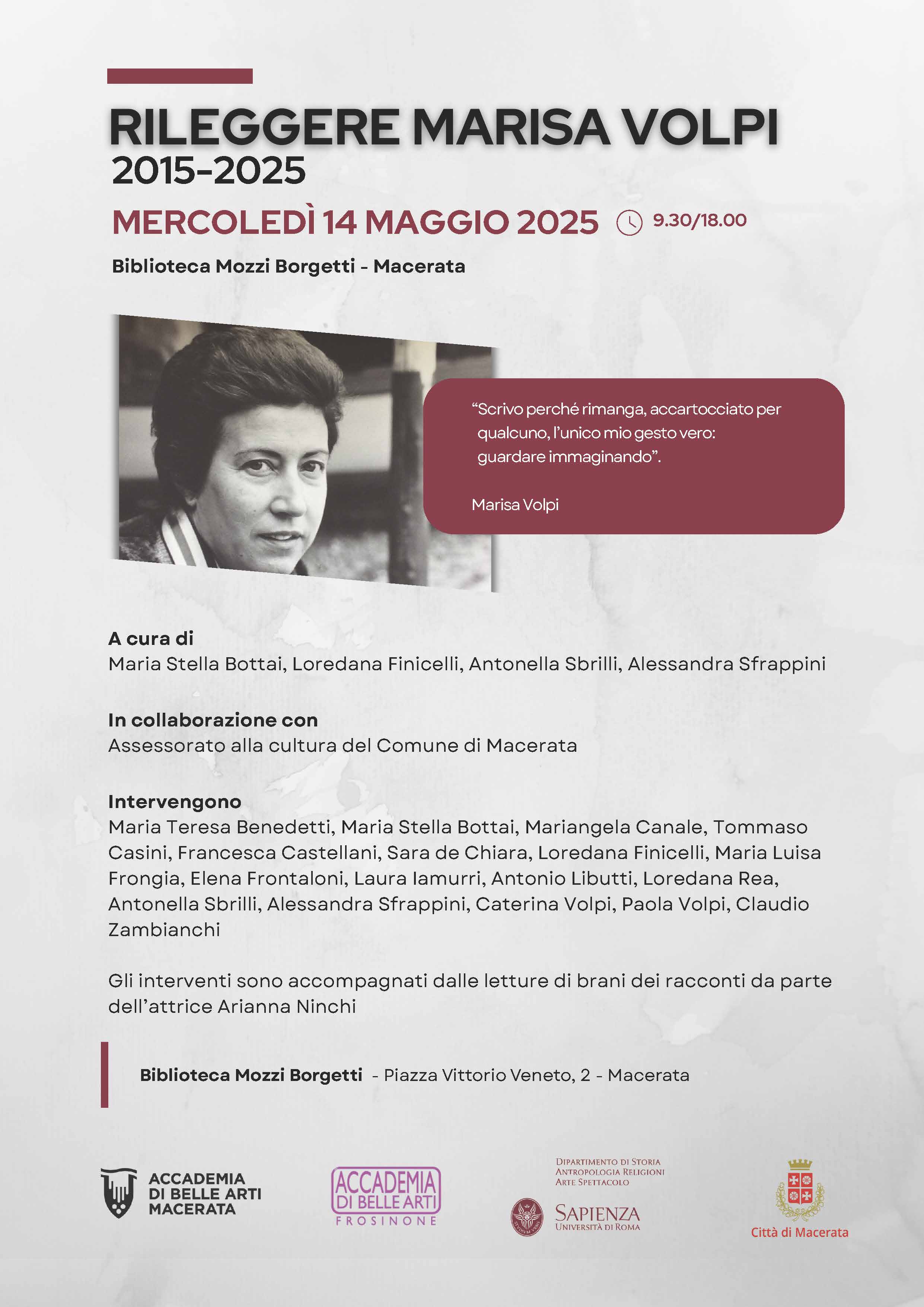 RILEGGERE MARISA VOLPI 2015 - 2025