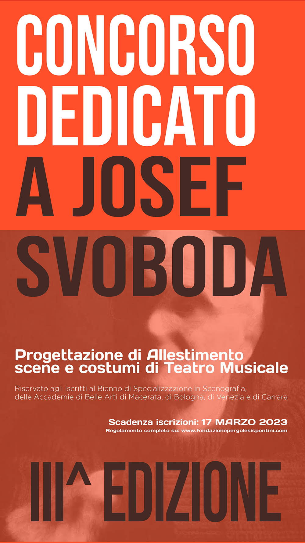 Bando del Concorso dedicato a Josef Svoboda III edizione per la Progettazione di allestimento scene e costumi di Teatro Musicale.
